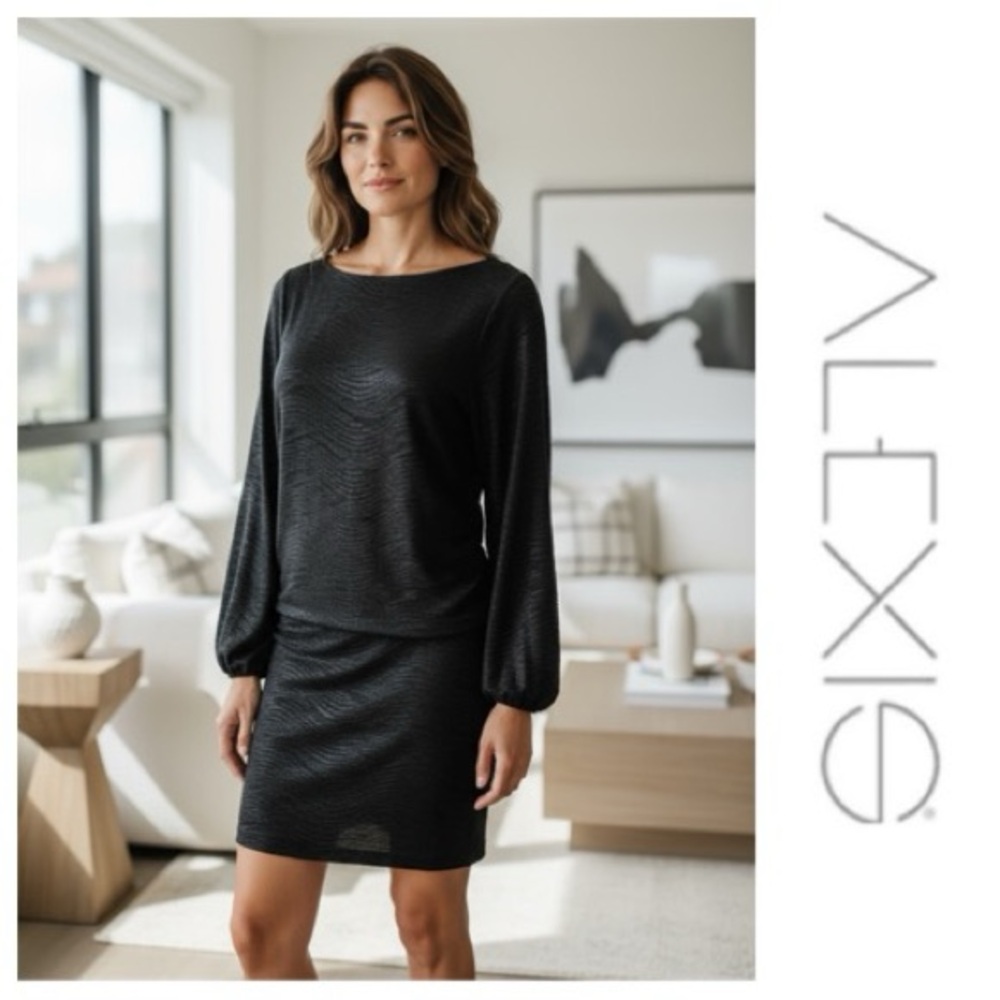 Alexis women’s scoop neck black mini dress